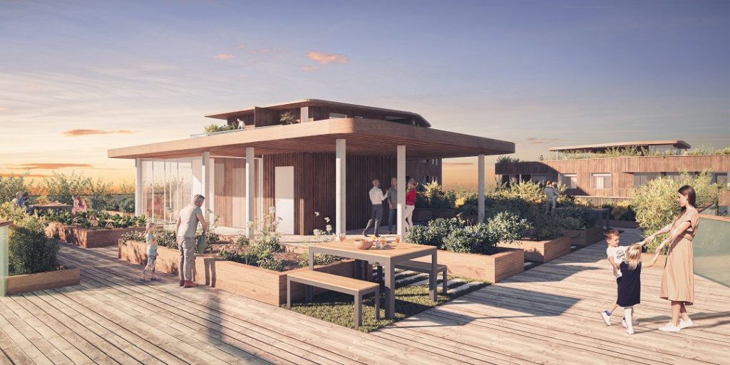 terrasse commune du programme Equilibre à Saint-Nazaire